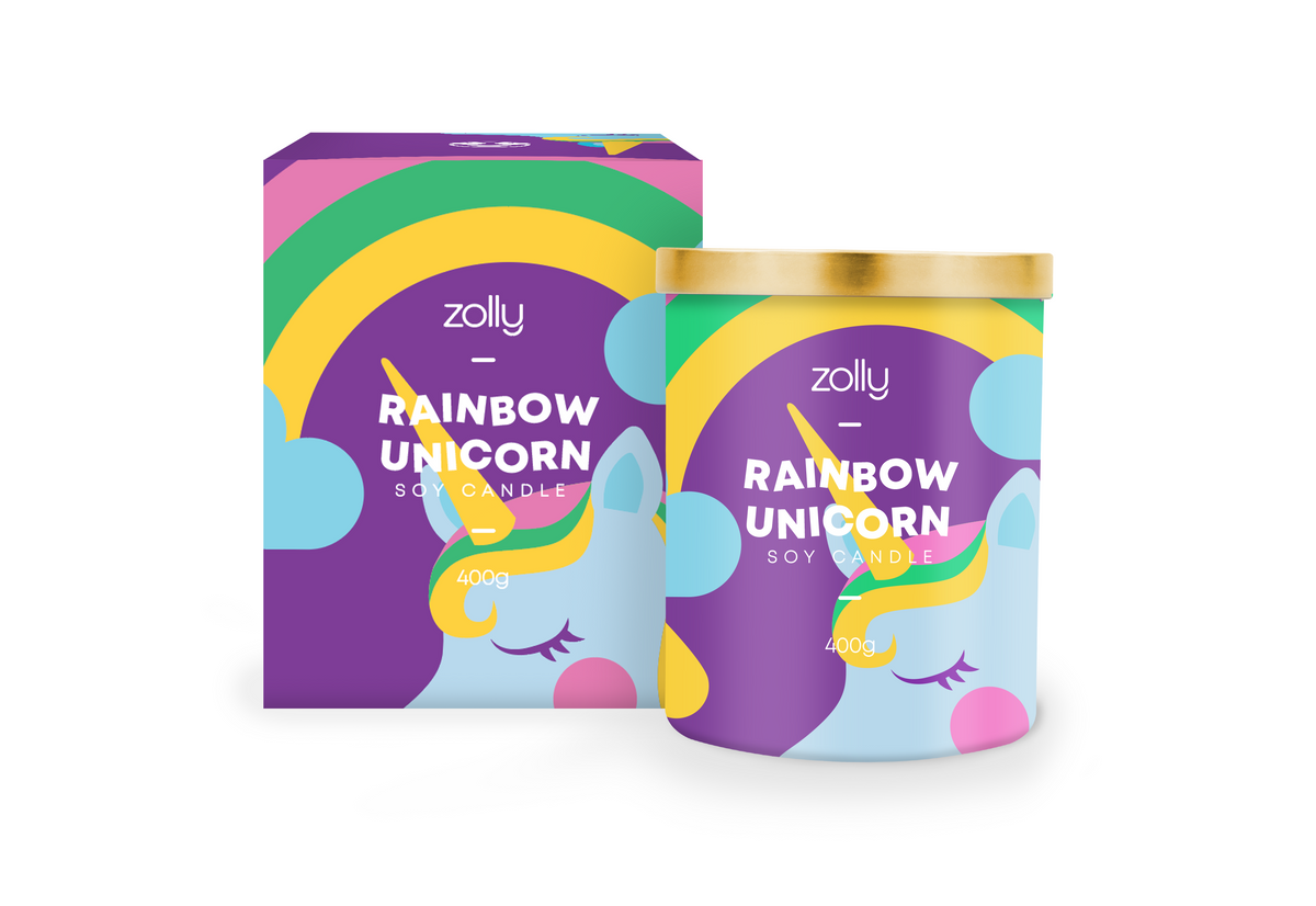 Rainbow Unicorn Candle 400g